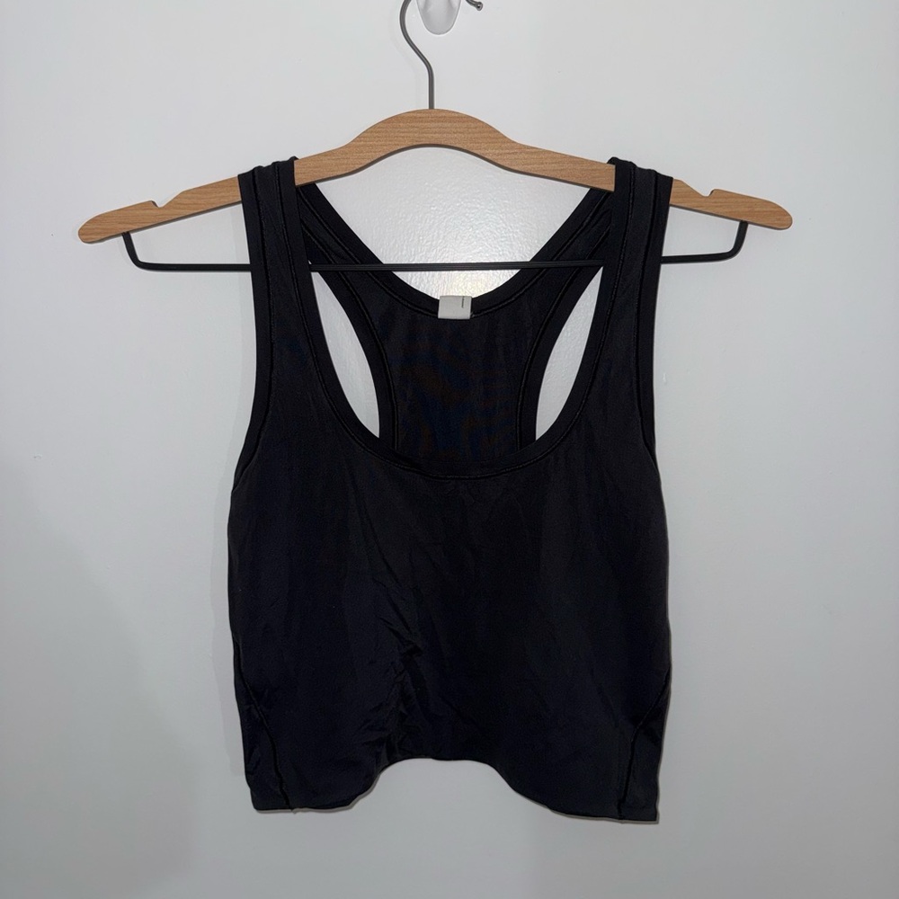 Lululemon Wundermost Scoop Neck Cropped Tank - Black - Size M